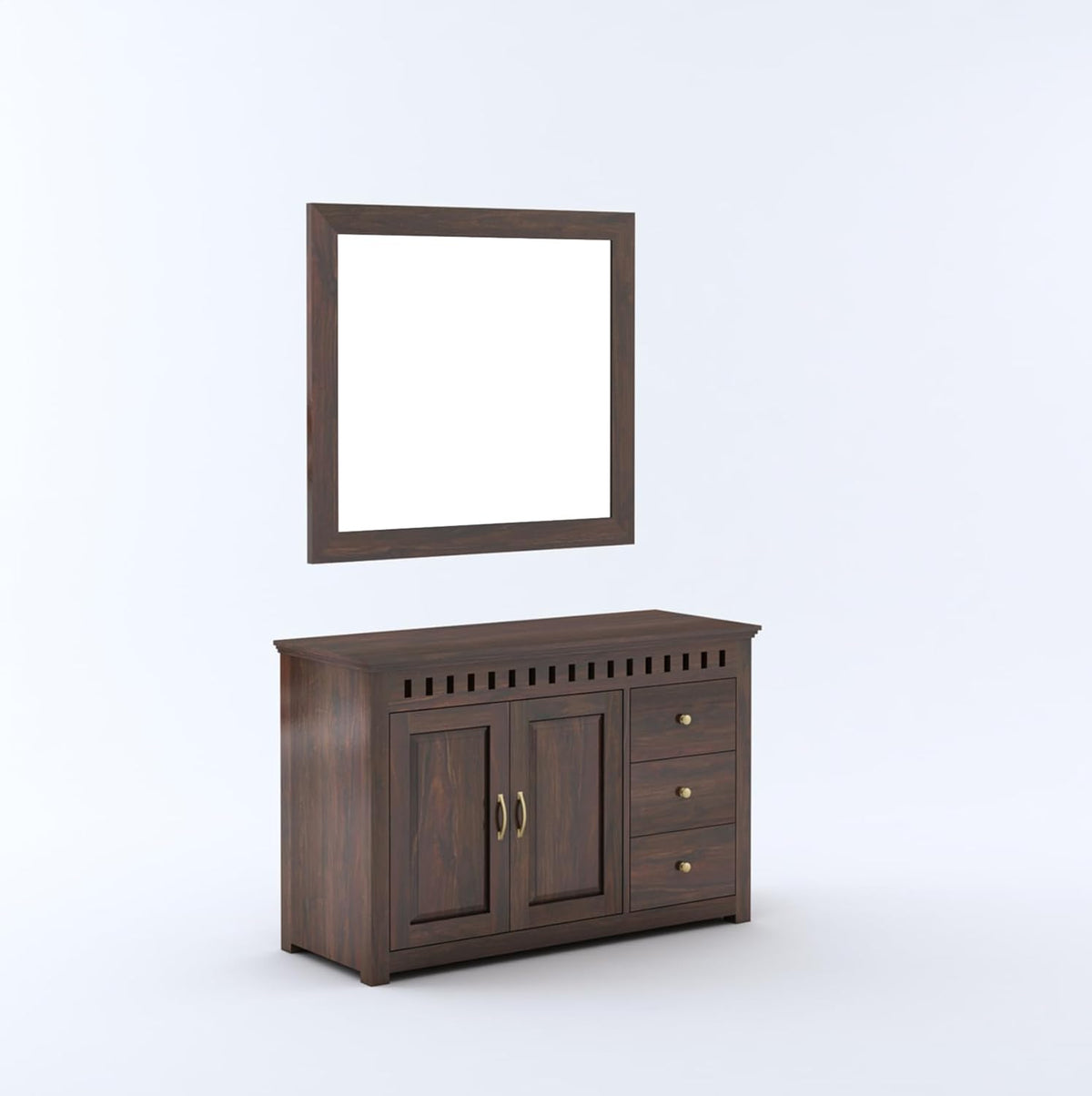Kuber-BBS-W-C-BT-W-K Solid Sheesham Wood Bedroom Furniture Set - alternate view