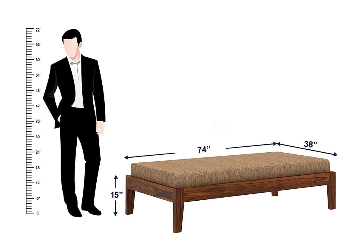 Palang 2 Solid Sheesham Wood Single Size Bed without Storage - alternate view