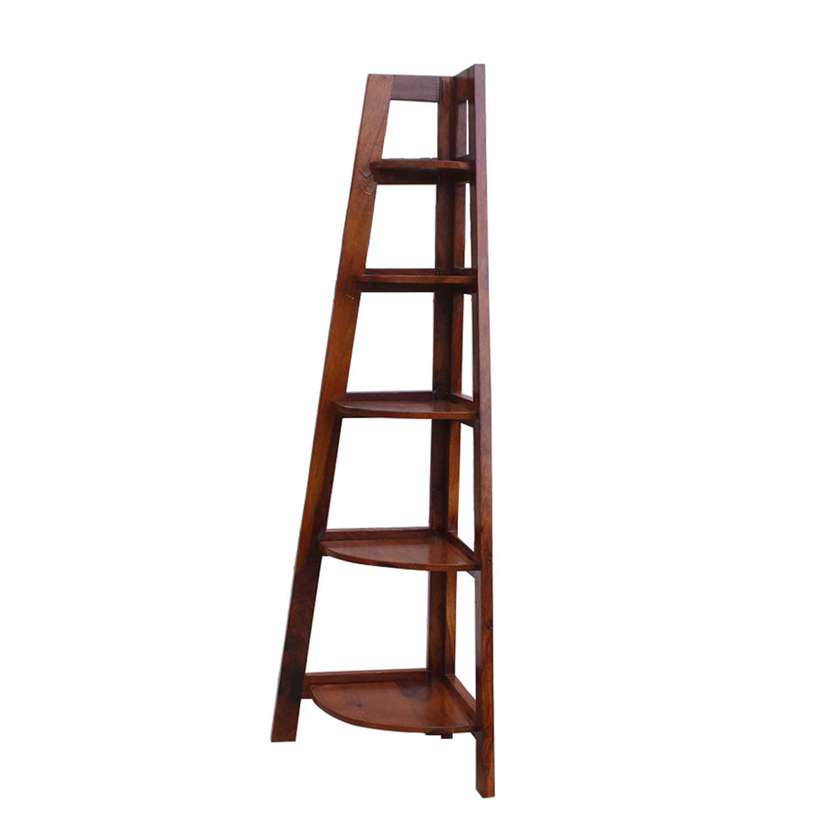 Corner Solid Sheesham Wood Corner Stand - corner angle view