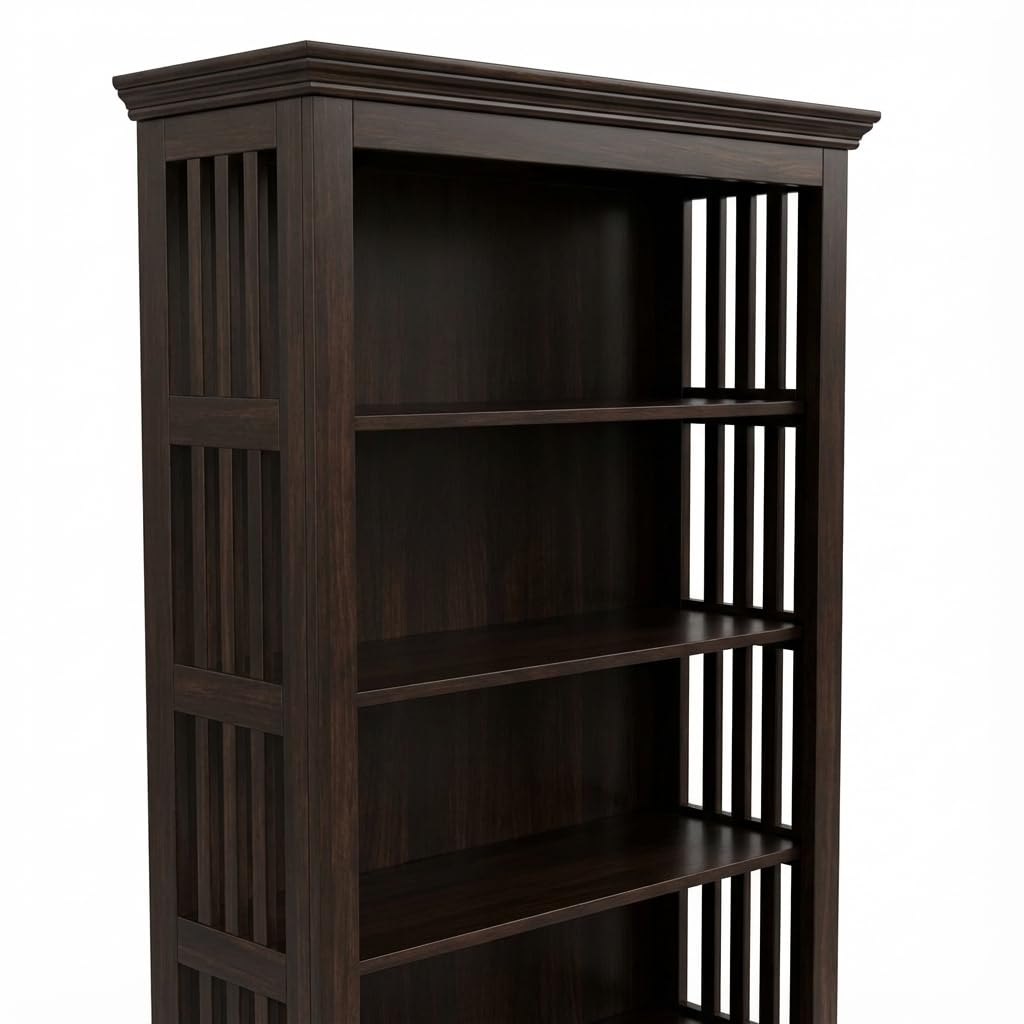 Fanti Solid Sheesham Wood Book Shelf for Home Library in walnut finish - alternate view