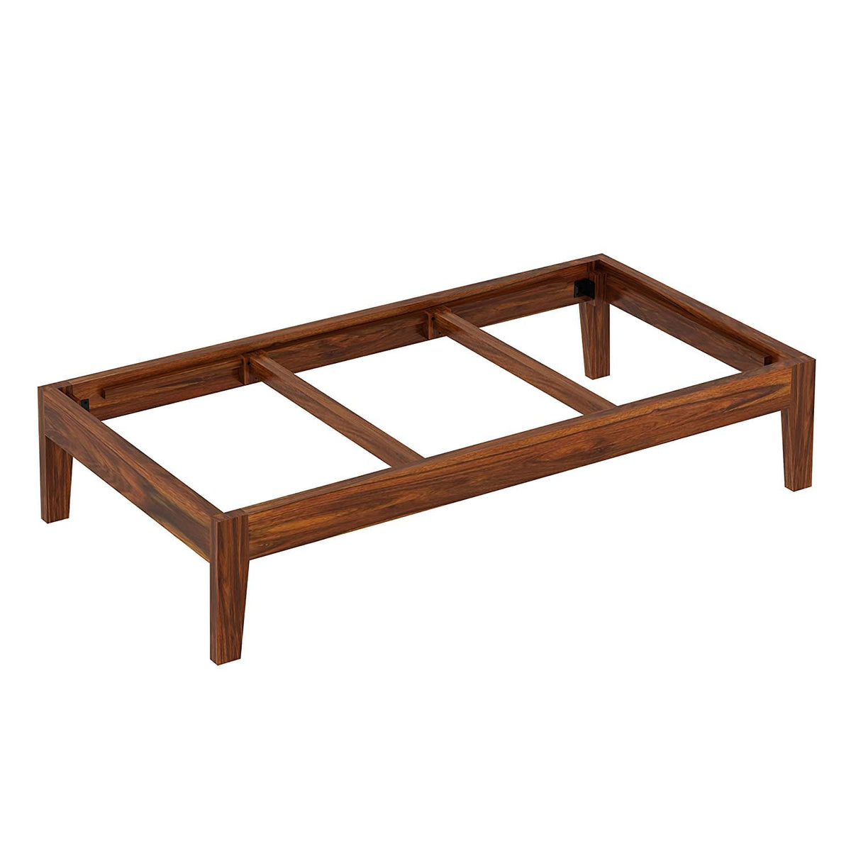 Taper Paya Solid Sheesham Wood Single Size Bed without Storage in natural finish - headboard detail
