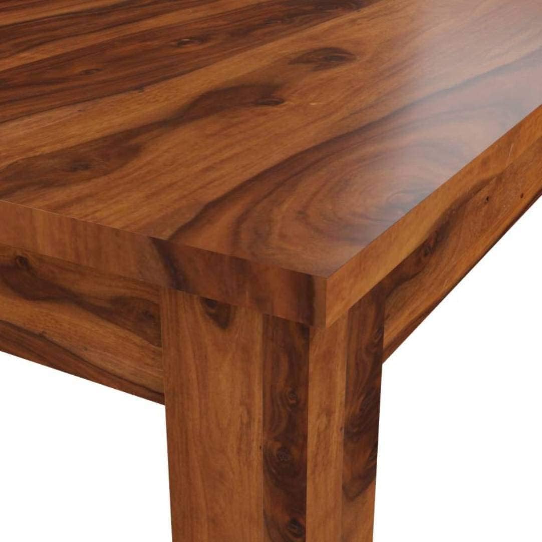 Capsule 3 x 3 Cushion Green Solid Sheesham Wood 4 Seater Dining Table Set in natural finish - dining chair detail