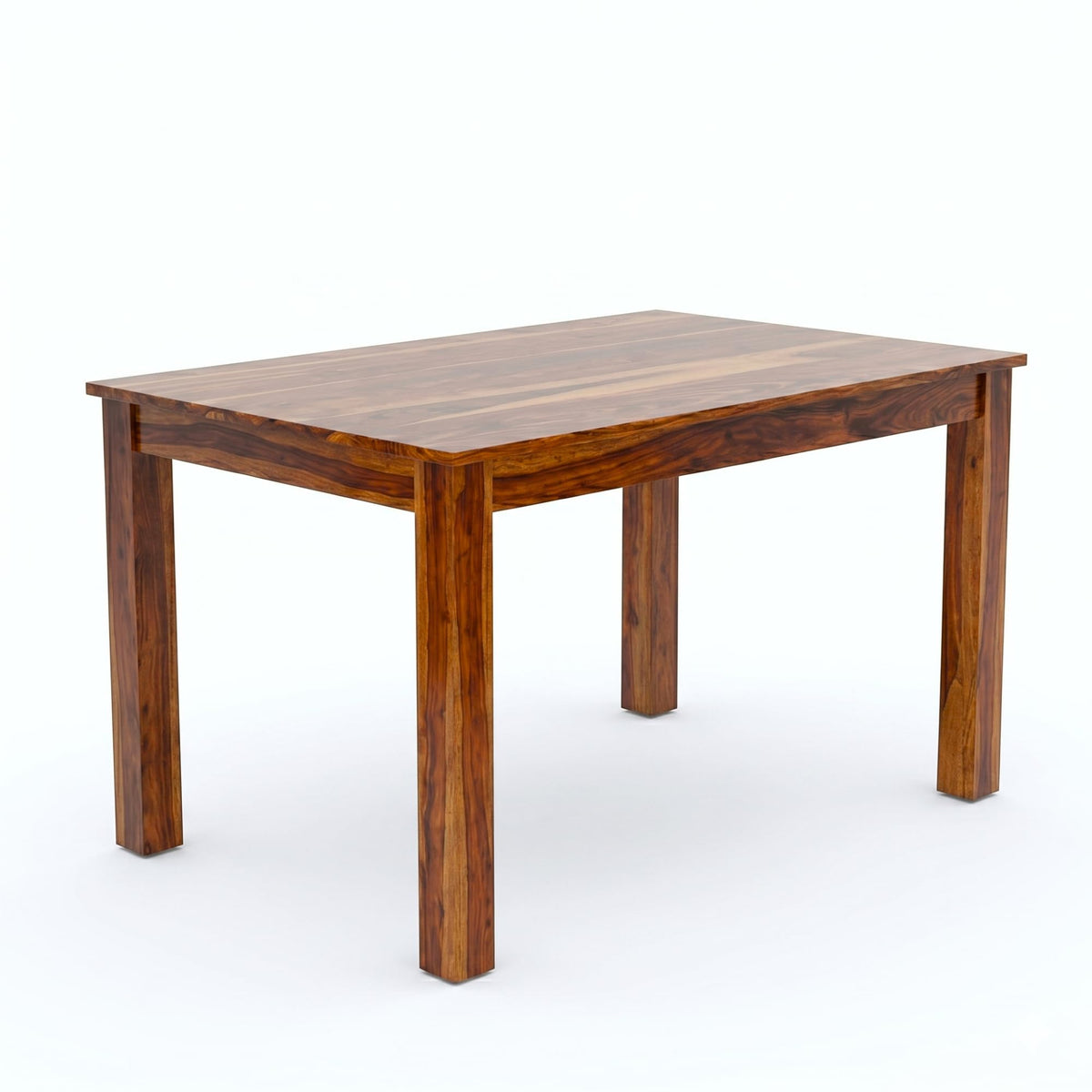 Poster Solid Sheesham Wood 4 Seater Dining Table Set with Bench in natural finish - dining chair detail