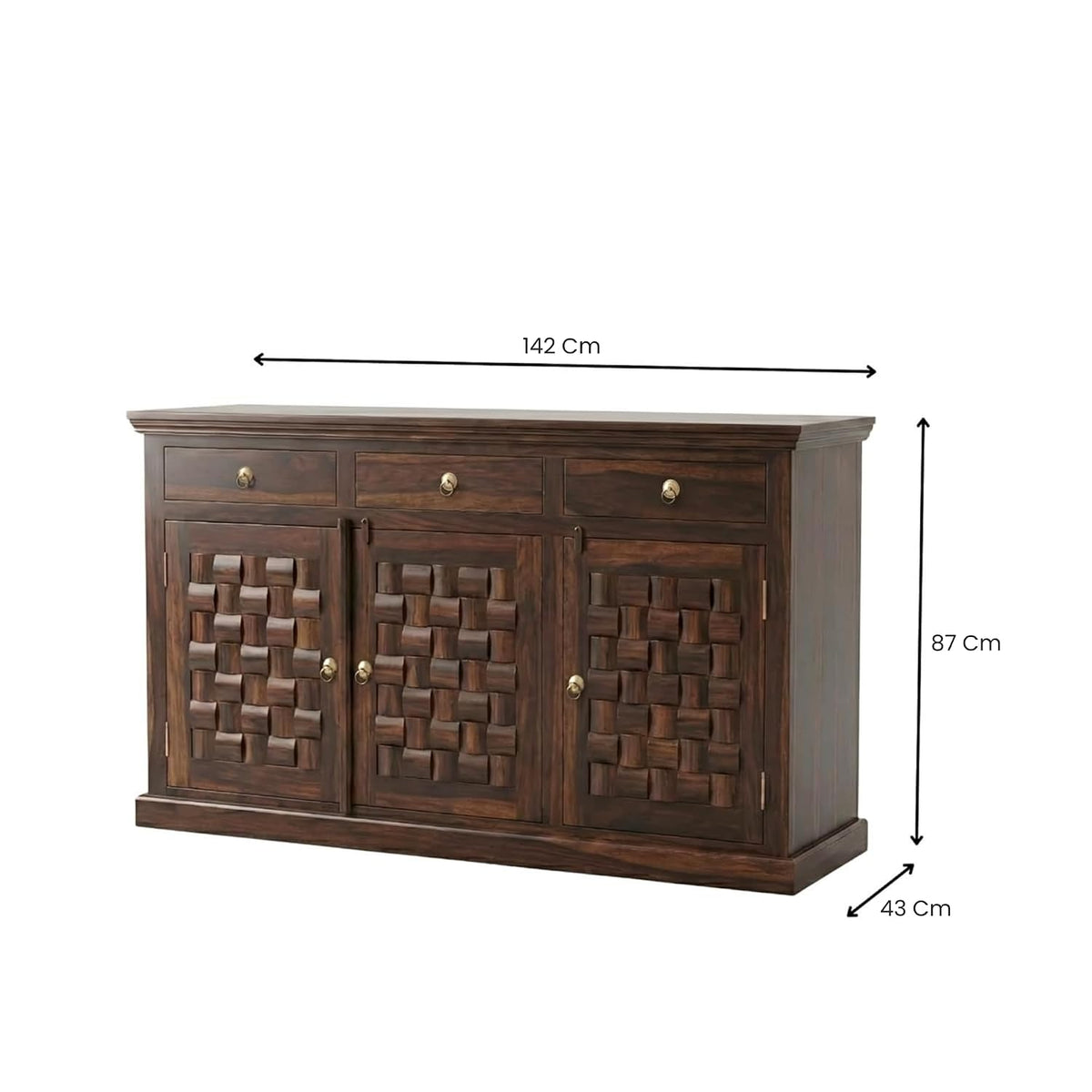 Niwar Wooden Sideboard Tv Cabinet for Living Room - Walnut Finish