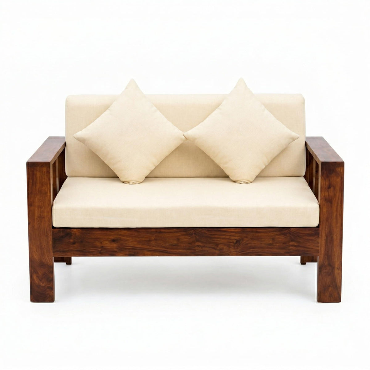 Natraj 2 Seater Solid Sheesham Wood Sofa Set for Living Room in natural finish - alternate view