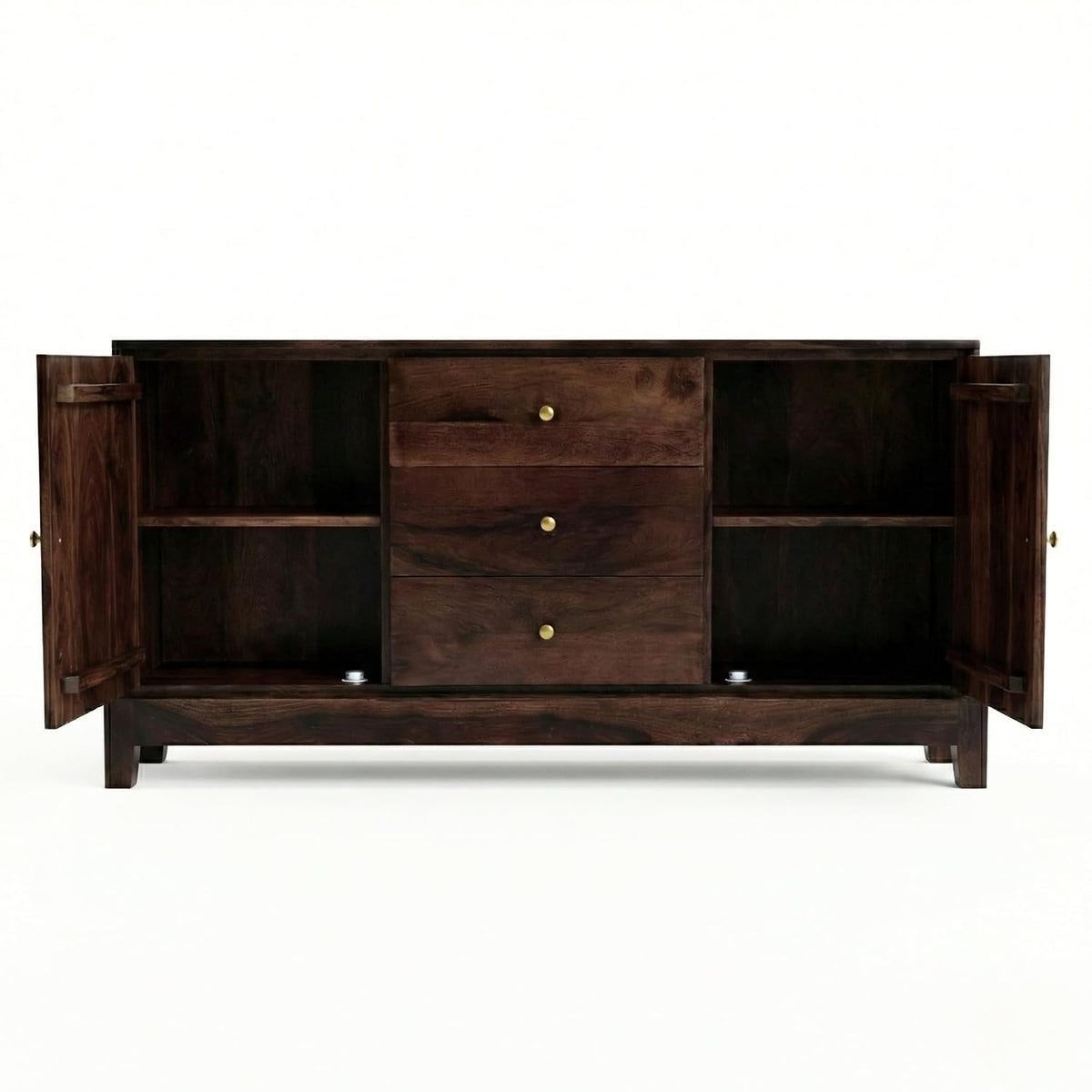 Oaklyn Sheesham Wood Stand Sideboard TV Cabinet for Living Room - Walnut Finish
