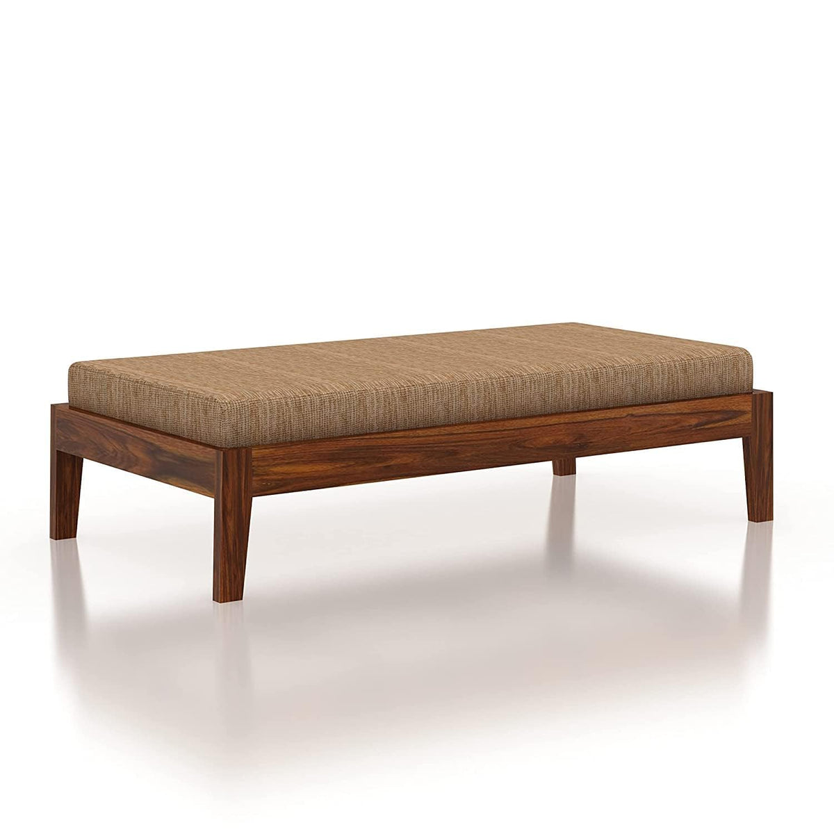 Palang 2 Solid Sheesham Wood Single Size Bed without Storage - side angle view