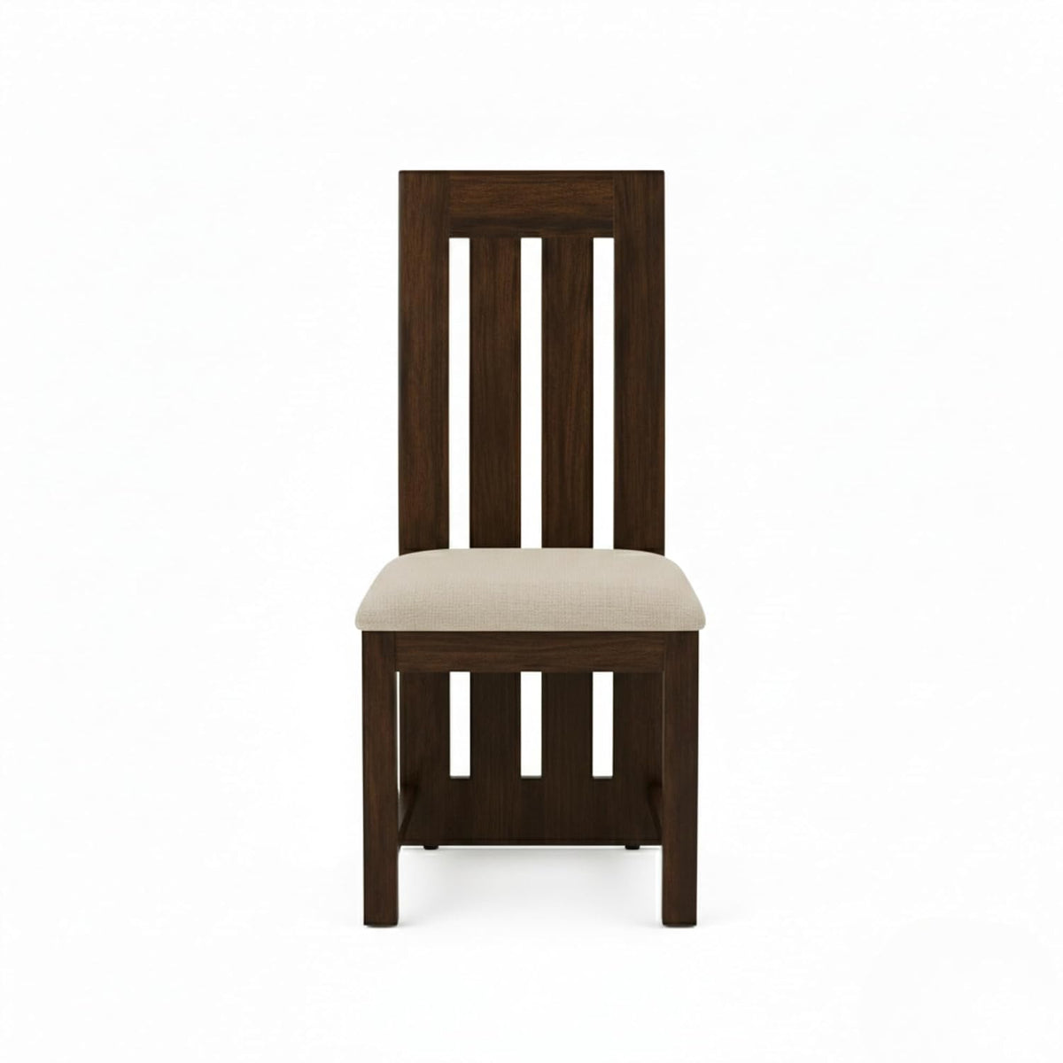 Wooden Dining Table Set 6 Seater 1 Bench with Cushion Chair in walnut finish - full product view