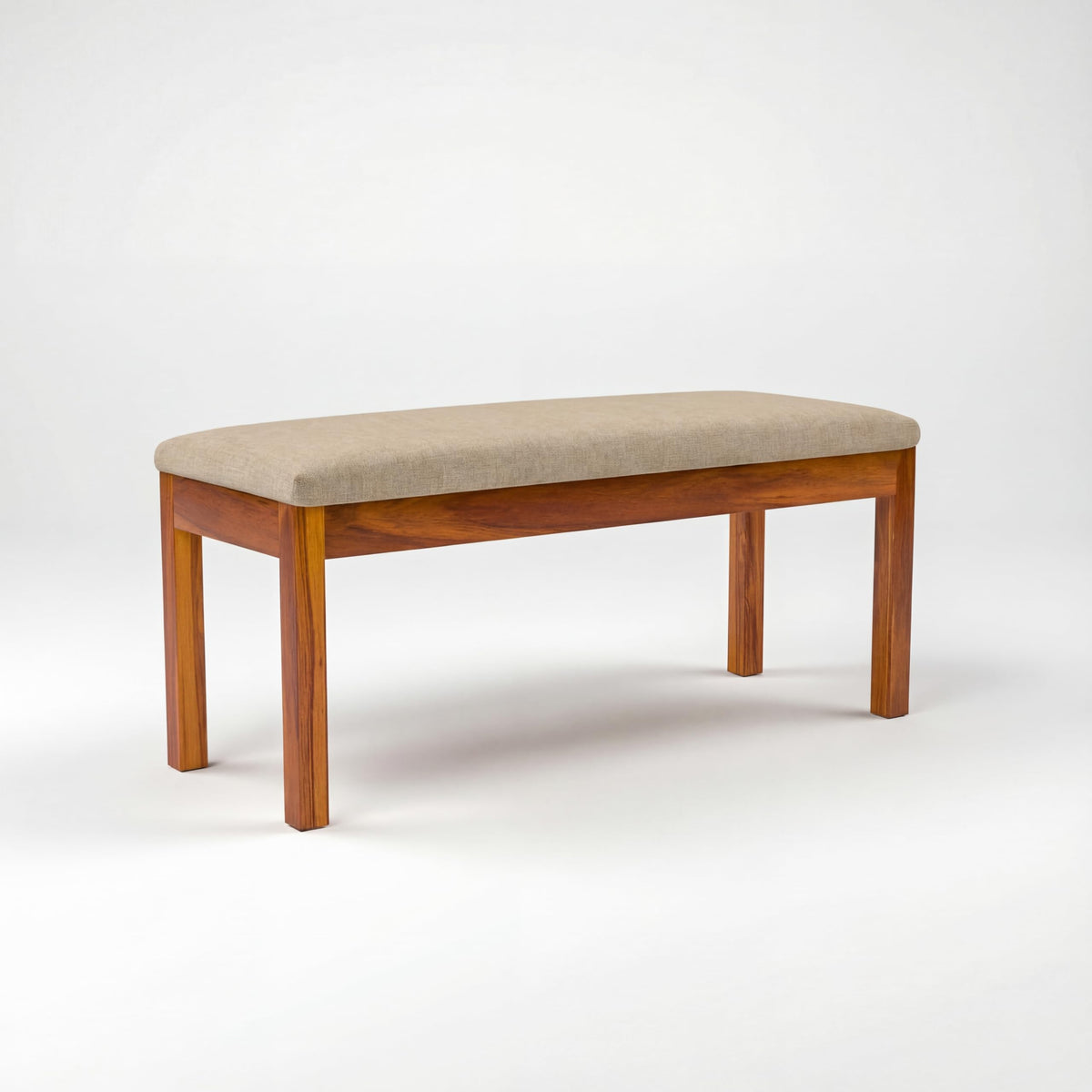 7 Fanti with Solid Sheesham Wood 6 Seater Dining Table Set with Bench in natural finish - corner angle view