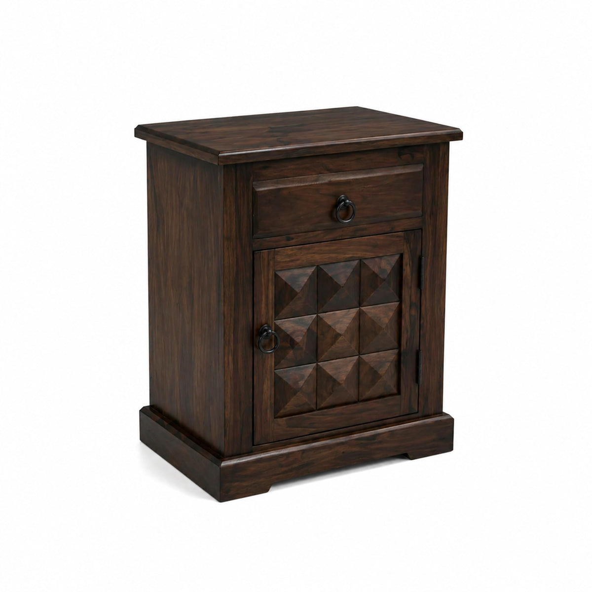 Diamond BBS-W-C-BT-W-K Solid Sheesham Wood Bedroom Furniture Set - headboard detail