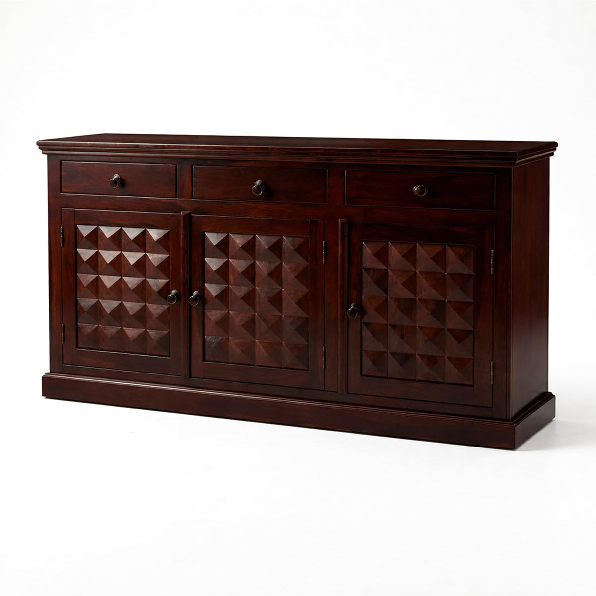 Diamond Solid Sheesham Wood Sideboard Cabinet for Living Room in walnut finish - alternate view