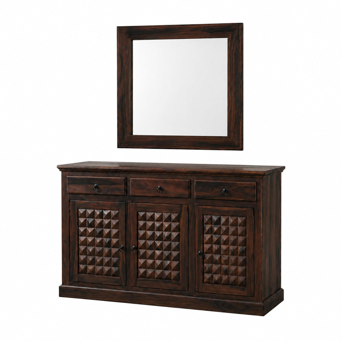 Diamond BBS-W-C-BT-W-K Solid Sheesham Wood Bedroom Furniture Set - alternate view
