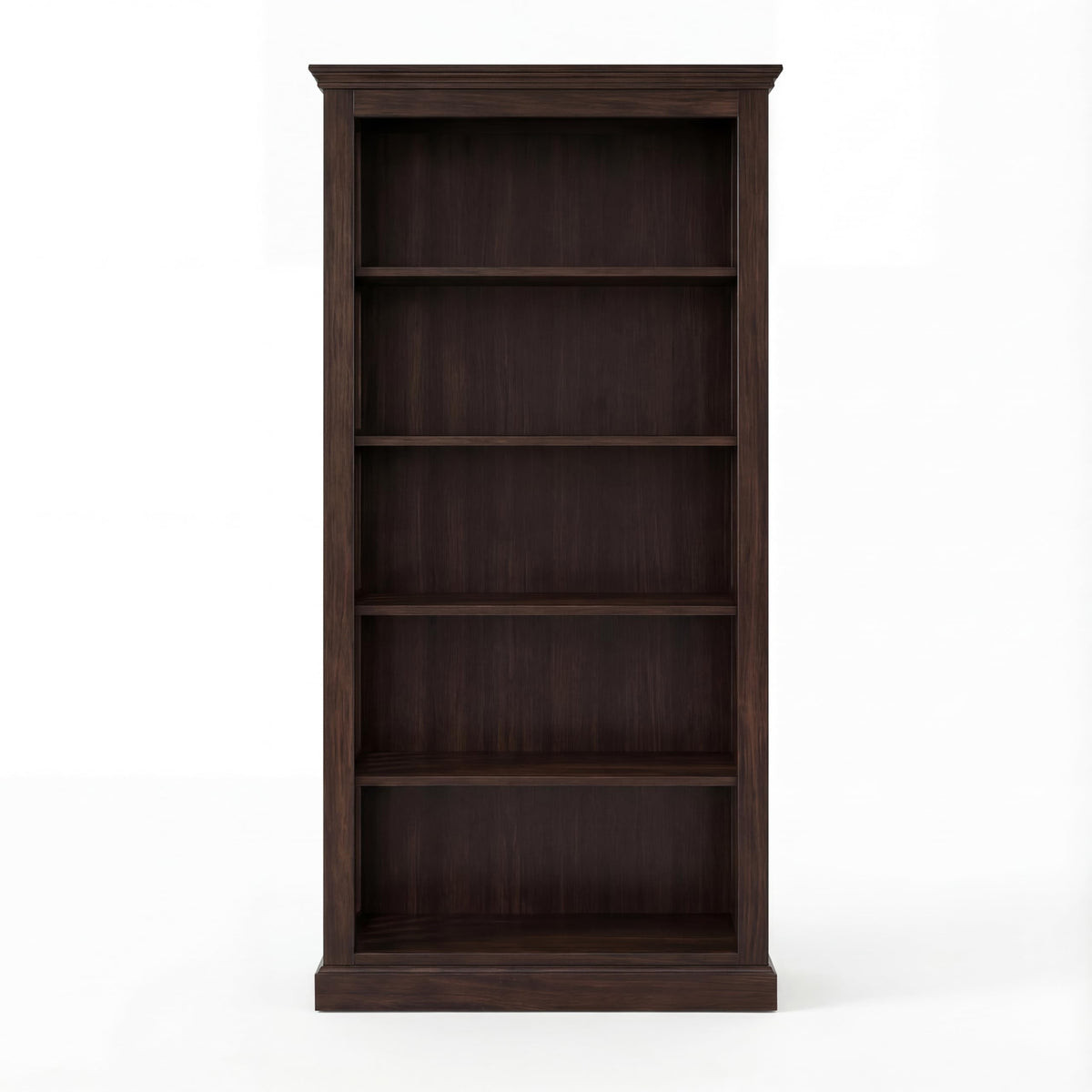 Fanti Solid Sheesham Wood Book Shelf for Home Library in walnut finish - close-up of the walnut finish and wood grain