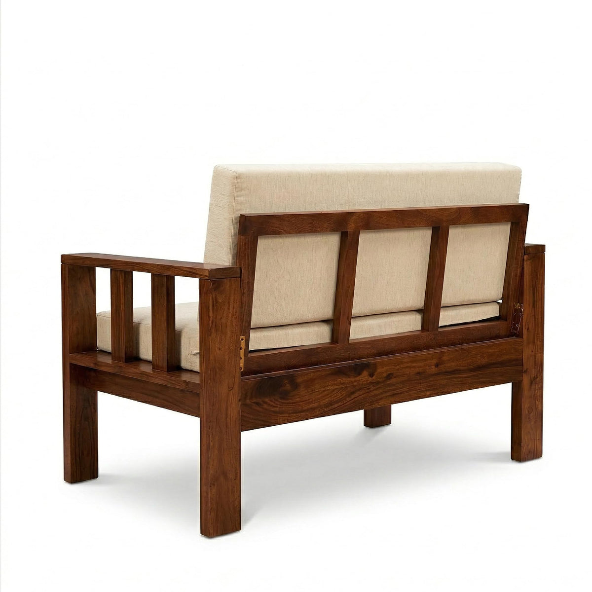 Natraj 3 Seater Solid Sheesham Wood Sofa Set for Living Room in natural finish - cushion detail