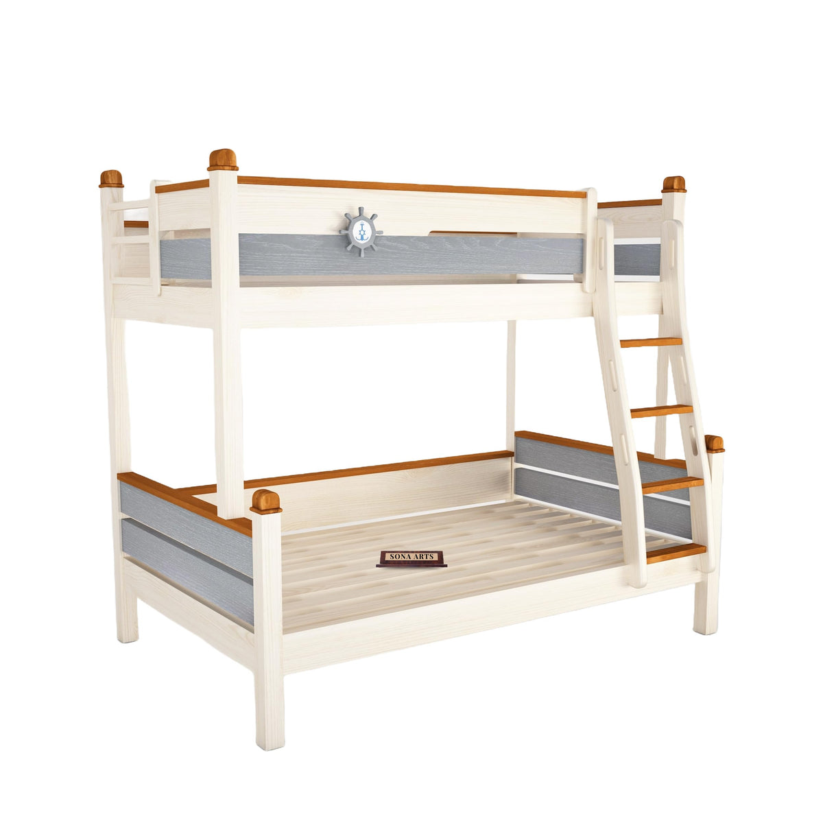 Deco Paint Bunk Solid Sheesham Wood Bunk Bed - close-up of the natural finish and wood grain