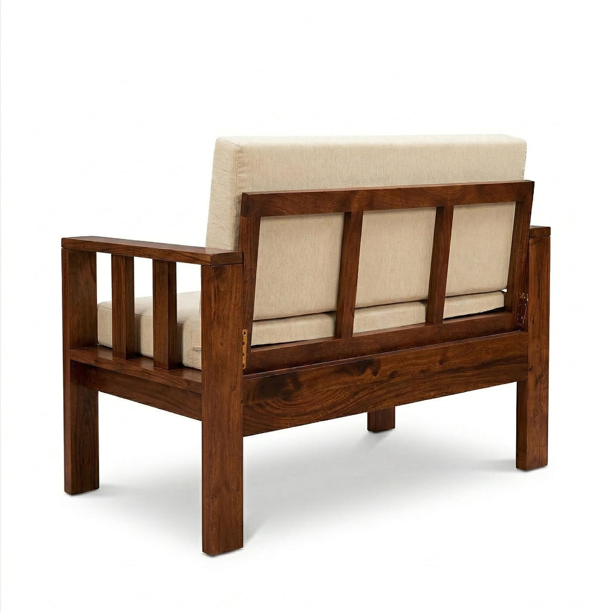 Natraj 2 Seater Solid Sheesham Wood Sofa Set for Living Room in natural finish - cushion detail