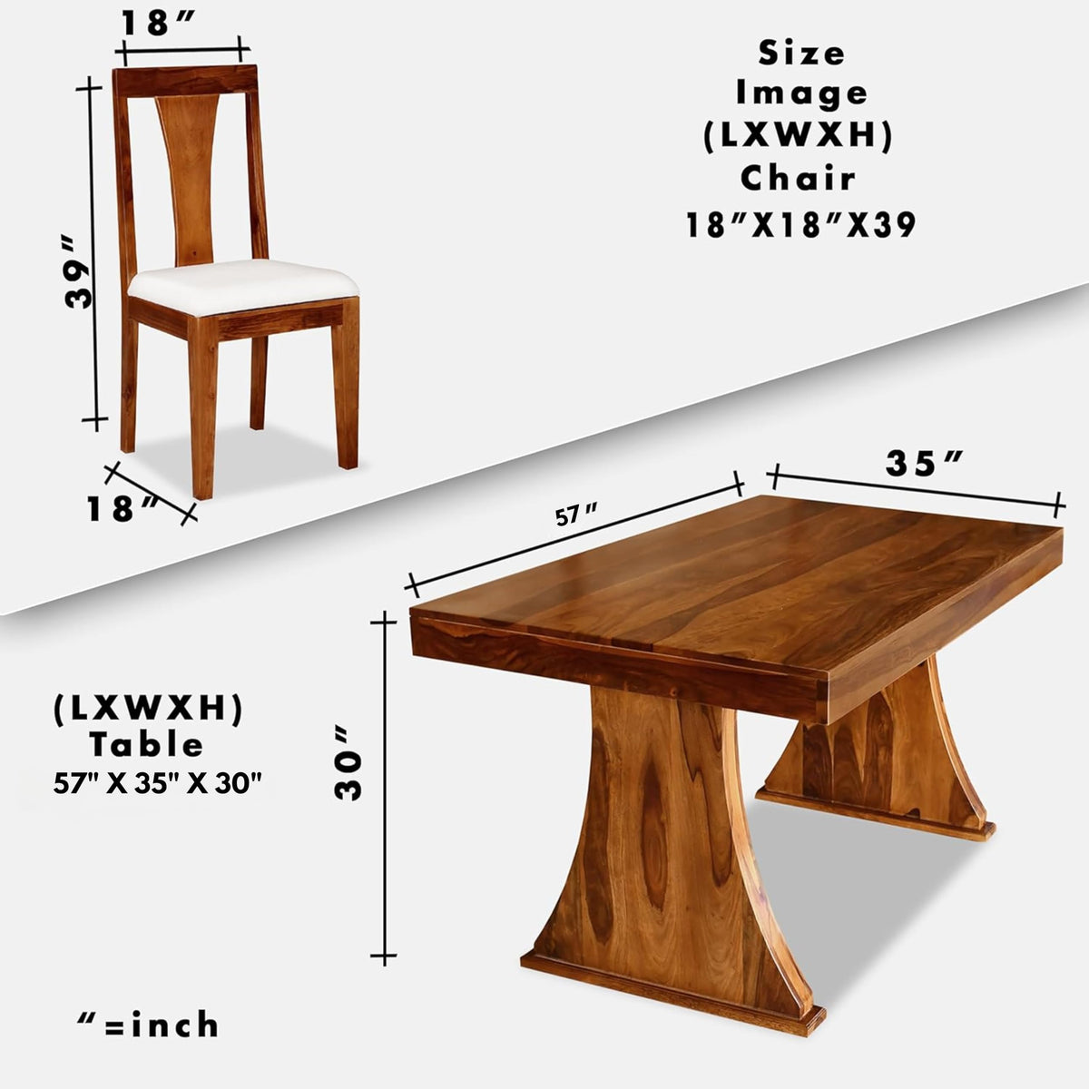 Ganpati Paan Solid Sheesham Wood 4 Seater Dining Table Set - styled in a dining room