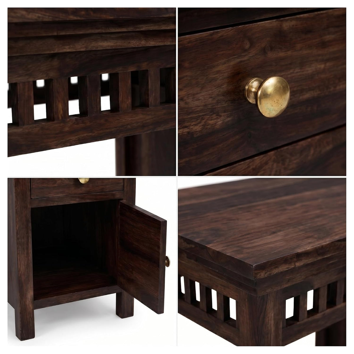Kuber Solid Sheesham Wood Study Table in walnut finish - alternate view