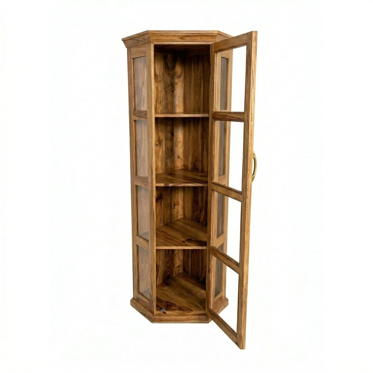 Astro Solid Sheesham Wood Book Shelf for Home Library in teak finish - close-up of the teak finish and wood grain