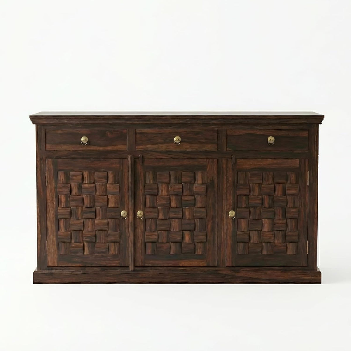 Niwar Wooden Sideboard Tv Cabinet for Living Room - Walnut Finish