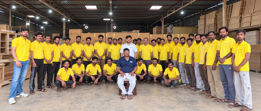The Sona Arts team at our factory in Churu, Rajasthan