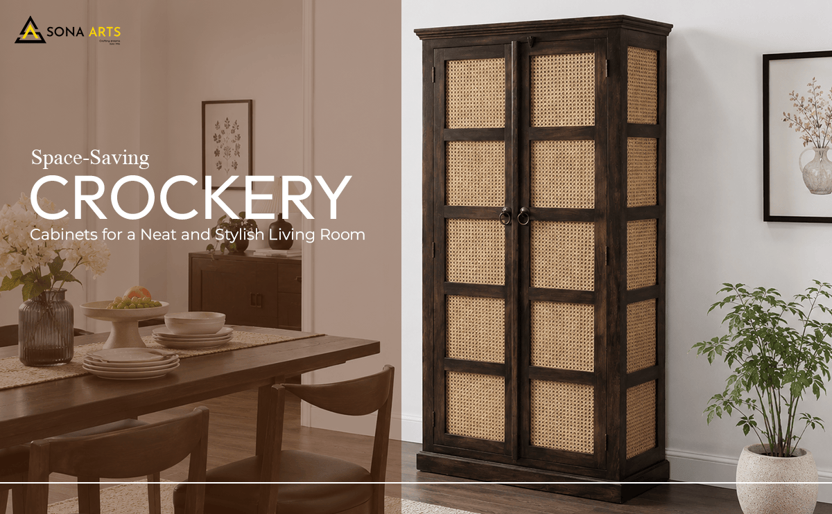 Space-Saving Crockery Storage Cabinets for a Neat and Stylish Living Room