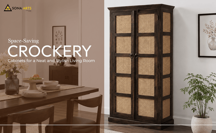 Space-Saving Crockery Storage Cabinets for a Neat and Stylish Living Room