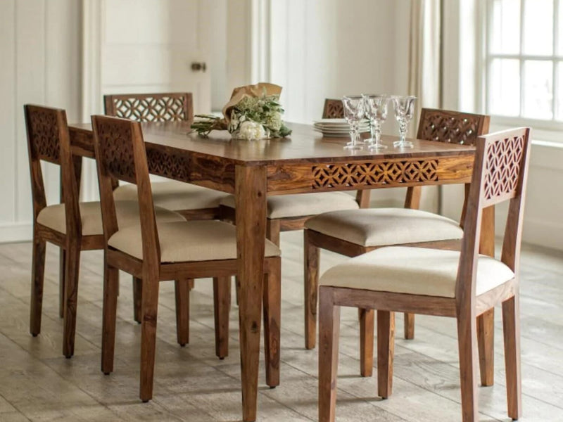 CNC Collection solid Sheesham wood dining set