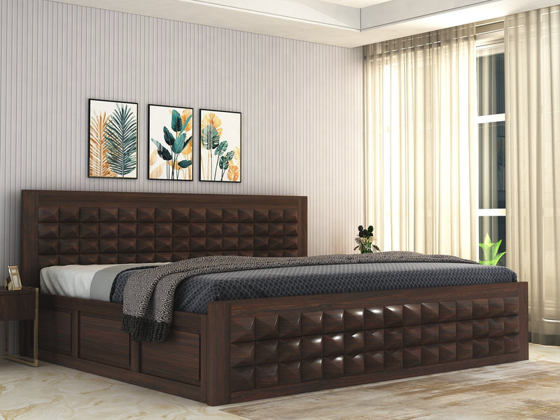 Diamond Collection solid Sheesham wood king bed by Sona Arts