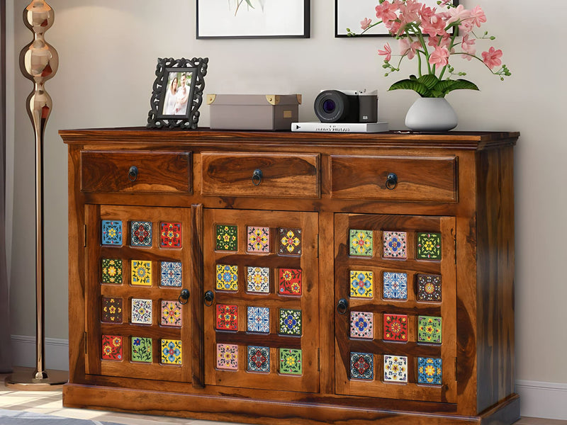 Tile Collection solid Sheesham wood sideboard