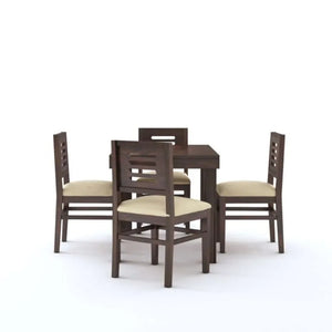 Sheesham Wood 4 Seater Dining Table Set  Finish - Walnut