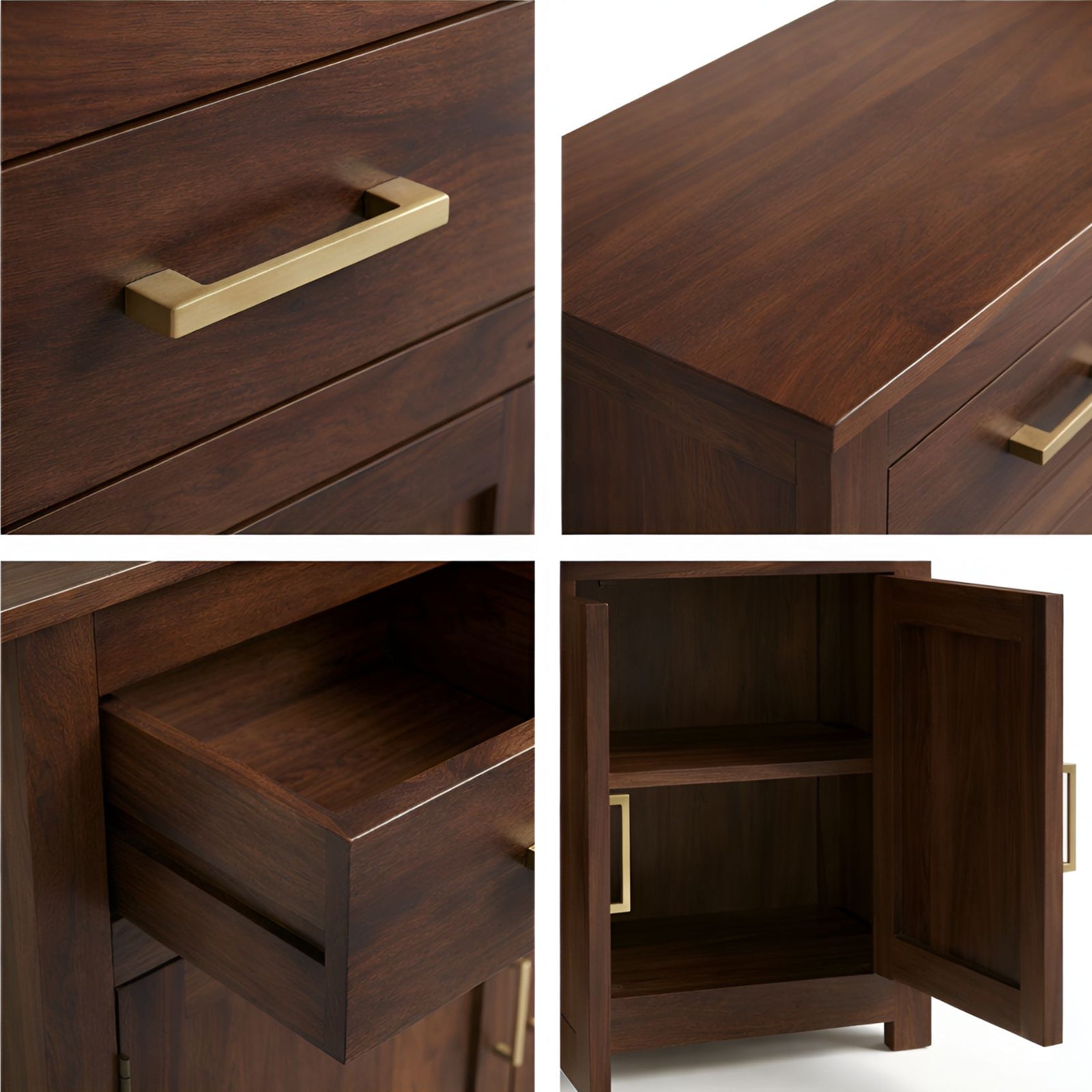 VIP Sheesham Wooden Sideboard Cabinet for Living Room - Walnut Finish