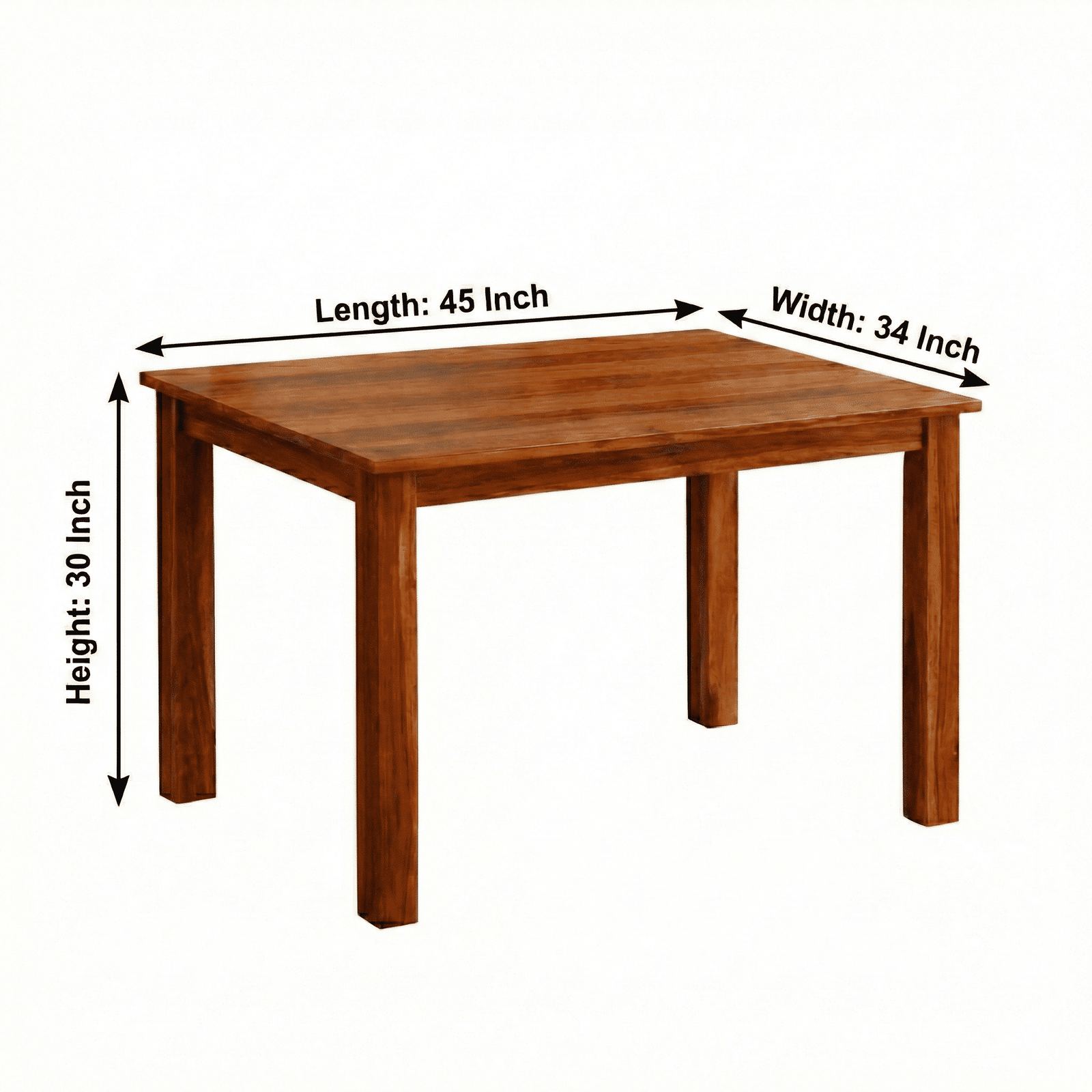 Cresta Solid Sheesham Wood Dining Table Set of 4