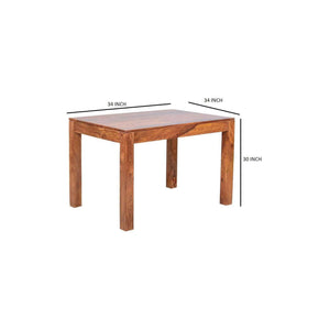Solid Sheesham Wood Dining Table With 3 Chair & 1 Bench  Finish - Natural