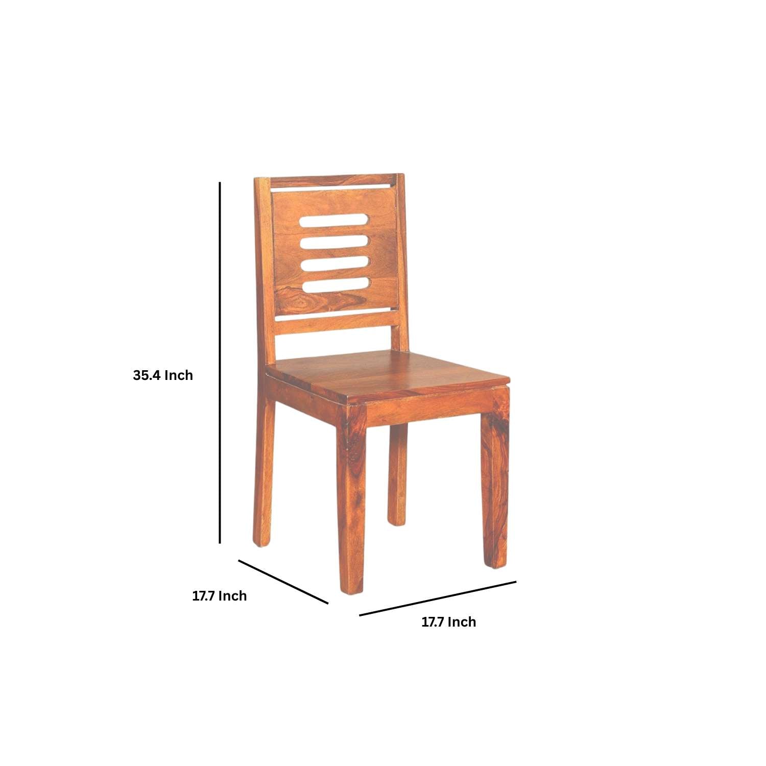 Solid Sheesham Wood Dining Table With 3 Chair & 1 Bench  Finish - Natural