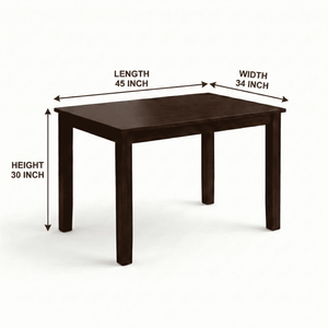 Cresta Solid Sheesham Wood Dining Table Set of 4 Walnut