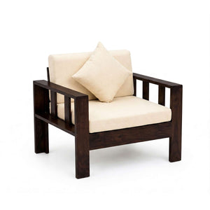 Natraj 4 Seater With Coffee Table Solid Sheesham Wood Sofa Set for Living Room - Walnut Finish
