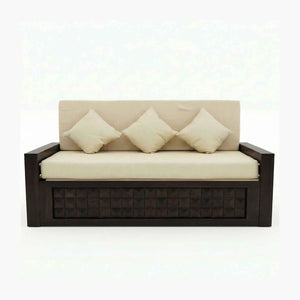 Diamond Sheesham Wooden Sofa Cum bed  Finish- Walnut