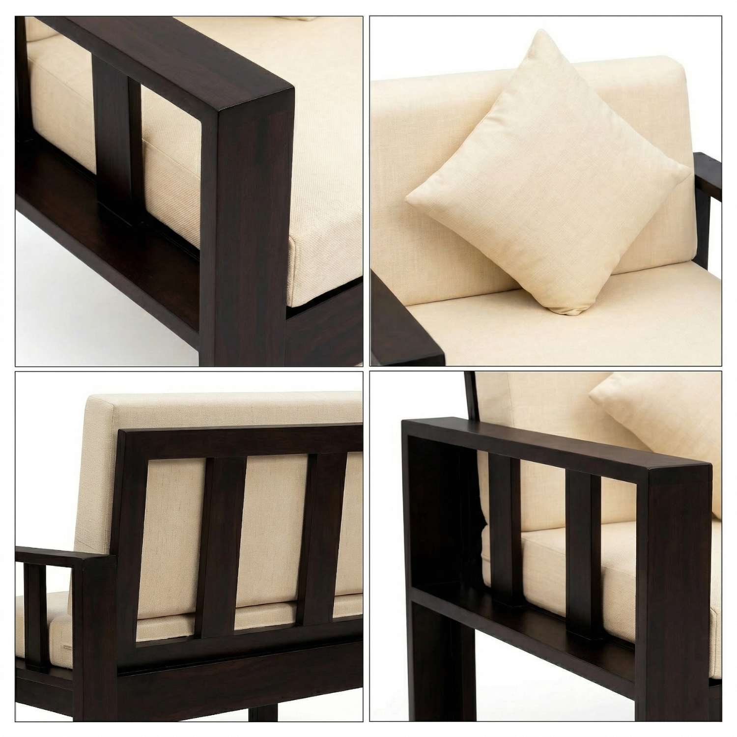 Natraj 4 Seater With Coffee Table Solid Sheesham Wood Sofa Set for Living Room - Walnut Finish