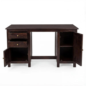 VIP Sheesham Wood Study Table with 2 Drawers & 2 Doors  Finish - Walnut