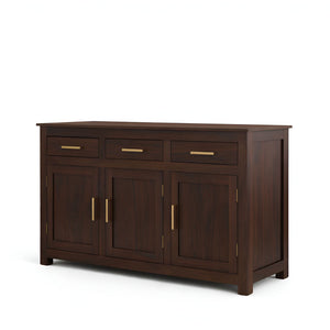 VIP Sheesham Wooden Sideboard Cabinet for Living Room - Walnut Finish