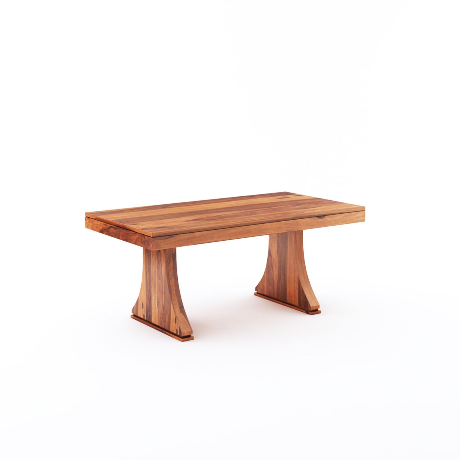 Betel Sheesham Wood Dining Table Set 6 Seater Natural Finish