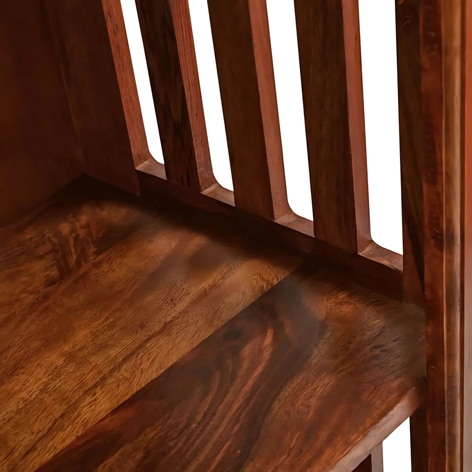 Solid Sheesham Wood Open Bookshelf 5 Shelf Finish - Natural
