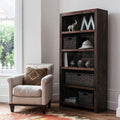 Solid Sheesham Wood Bookshelf With 5 Open Shelf - Walnut