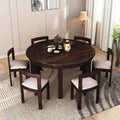 Solid Sheesham Wood Dining Table Set Of 6 - Walnut