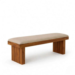 Poster Solid Sheesham Wood Dining Table Set 6 Seater, 4 Chair & 1 Bench Natural Finish - Natural