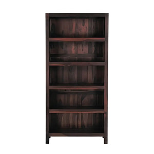 Solid Sheesham Wood Bookshelf With 5 Open Shelf - Walnut