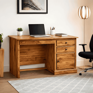 Carmel Lite Solid Sheesham Wooden Study Table for Students Desk Natural