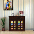 Tile Wooden Sideboard Tv Cabinet for Living Room Honey Finish - Walnut
