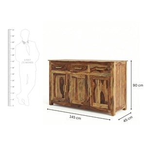 VIP Wooden Sideboard TV Cabinet for Living Room - Natural Finish